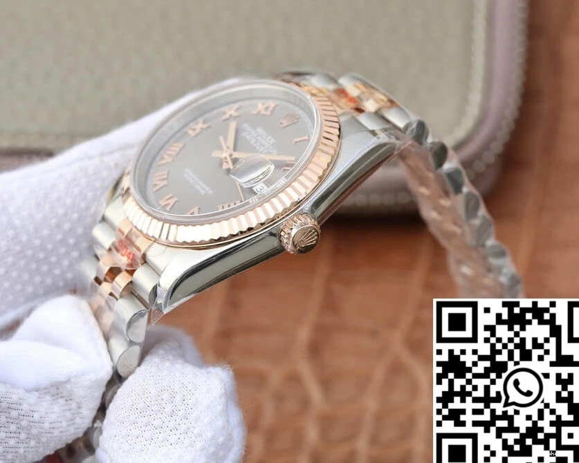 116231-0087 Rolex Factory Datejust Rose Dial Gold Silver 36MM GM 0130